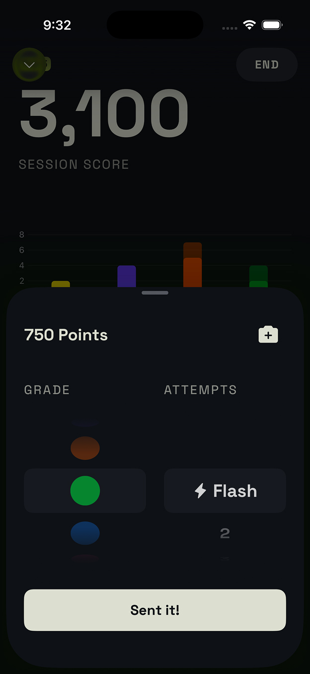 CompSesh boulder logging interface